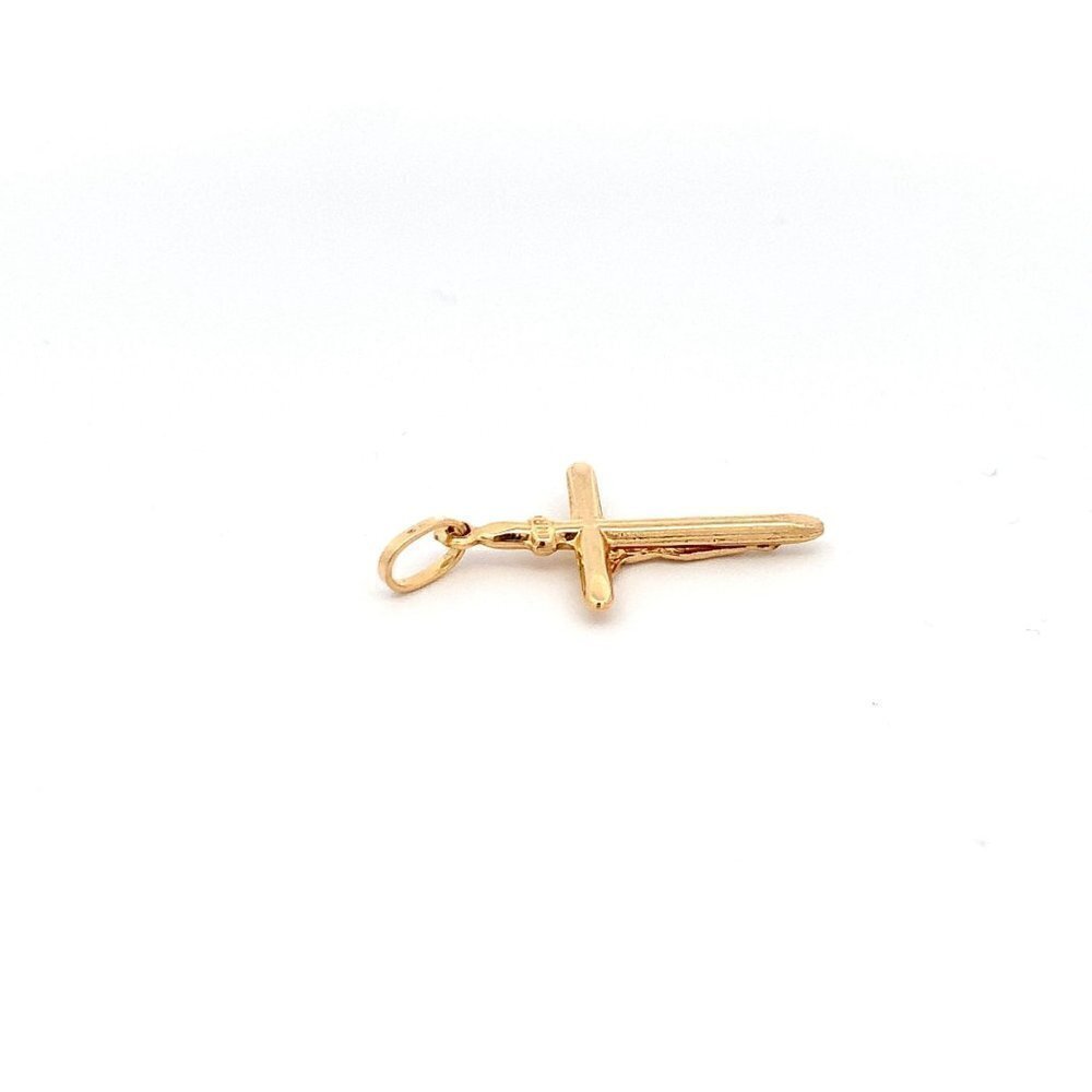 18K Yellow Gold Pendant Cross Jesus Christ 1.20 grams - Picture 10 of 13